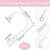 SUNNYCLUE 80Pcs 316 Stainless Steel Ear Cuff Findings STAS-SC0005-96-2