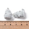 Animal Flocking Resin Pendants RESI-A049-03C-3