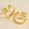 Double-layer 304 Stainless Steel Open Cuff Rings JO2832-2-2