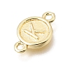 Brass Disc with Initial Links Connector Charms KK-E802-36G-K-2