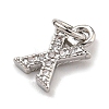 Initial Letter Brass with Cubic Zirconia Charms KK-Q814-26X-P-2