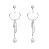 Alloy & Imitation Pearl Tassel Stud Earrings WG1A3A1-02-2