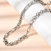 304 Stainless Steel Teardrop Link Chain Bracelet & Necklace Jewelry Sets SJEW-L199-18P-3