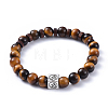 Natural Tiger Eye Stretch Bracelets BJEW-JB04492-04-1