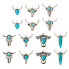  14Pcs 7 Styles Synthetic Turquoise Pendants FIND-TA0003-06-10