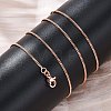 Brass Curb Chains Necklaces for Women NJEW-D302-73RG-3