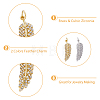 4Pcs 2 Colors Brass Micro Pave Clear Cubic Zirconia Pendants KK-DC0003-23-5