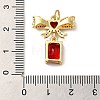 Rack Plating Brass Micro Pave Cubic Zirconia Pendants KK-P241-19G-02-3