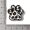 Paw Print with Leopard Print Pattern Silicone Focal Beads SIL-G011-01A-3