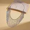 Brass Multiple Tassel Bib Necklaces for Women WGB3B70-02-1