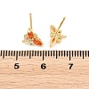Brass Micro Pave Cubic Zirconia Stud Earrings for Women KK-A305-08G-03-4