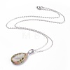 Natural & Synthetic Gemstone Pendant Necklaces NJEW-JN02160-2