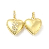 Brass Micro Pave Clear Cubic Zirconia Locket Pendants KK-H441-47LG-1