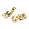 Brass Pave Clear Cubic Zirconia European Dangle Charms KK-L257-24G-02-2