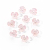 Electroplated 3-petal Flower Resin Cabochons MRMJ-R128-15B-1