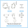 Unicraftale DIY Charm Cuff Ring Making Kit STAS-UN0051-42-3