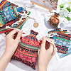  12Pcs 12 Styles Bohemian Rectangle Geometric Print Linenette Drawstring Bags ABAG-NB0001-89-3