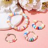 Flat Round Handmade Polymer Clay Bead Spacers CLAY-R067-4.0mm-13-6