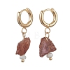 Natural Peridot & Apatite & Topaz & Lodolite Quartz Dangle Hoop Earrings EJEW-JE07246-3