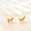 Brass Micro Pave Cubic Zirconia Stud Earrings for Women KK-A305-06G-05-1