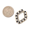 Natural Howlite & Black Onyx(Dyed & Heated) Faceted Round and Glass Seed Beaded Pendants PALLOY-MZ01167-01-2