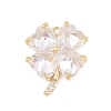 Brass Micro Pave Clear Cubic Zirconia Pendants KK-D225-05G-1