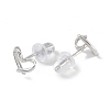 Anti-Tarnish Heart Rhodium Plated 999 Sterling Silver Stud Earrings for Women EJEW-S215-18P-2