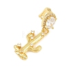 Brass Micro Pave Clear Cubic Zirconia Pendants KK-Z151-12G-02-2