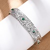 304 Stainless Steel Rhinestone Cuff Bangles for Women BJEW-R026-01P-1