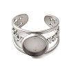 304 Stainless Steel Cuff Ring Components STAS-V012-01A-P-2