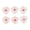 Natural Rose Quartz Pendants X-G-Z134-04C-1