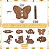 100Pcs 8 Styles 2-Hole Wood Buttons BUTT-FS0001-01A-3