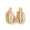 Brass Micro Pave Cubic Zirconia Charms KK-C143-33A-G-1