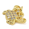 Marine Theme Rack Plating Brass Micro Pave Cubic Zirconia Pendants KK-I718-28G-02-2