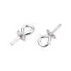 Anti-Tarnish Rhodium Plated 925 Sterling Silver Cup Pearl Bail Pin Pendants STER-N016-41P-3