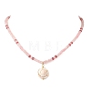 Summer Beach Natural Shiva Eye Shell Pendant Necklaces NJEW-JN06585-5