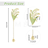 May Lily of the Valley Flower Enamel Bookmarks AJEW-WH0348-217-2