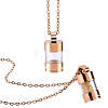2Pcs 304 Stainless Steel with Clear Glass Column Urn Ashes Bottle Pendant Necklaces NJEW-FG0001-27RG-1