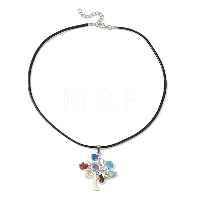 Alloy Tree of Life Pendant Necklaces NJEW-JN04559-02-1