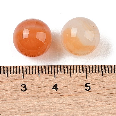 Natural Red Agate No Hole Sphere Beads G-K353-04B-31-1