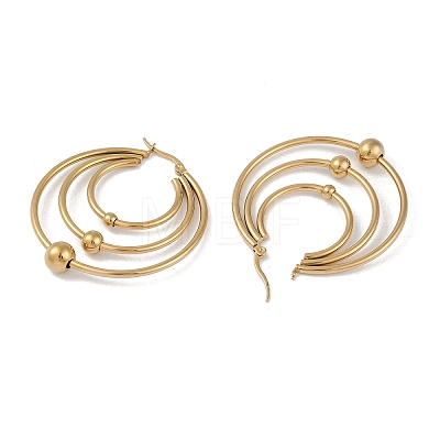 Ion Plating(IP) 201 Stainless Steel Hoop Earrings EJEW-I309-28G-1