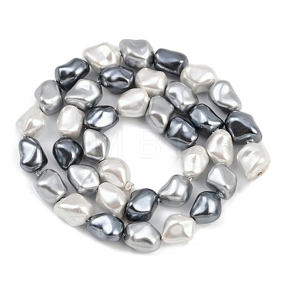 Electroplated Shell Pearl Beads Strands BSHE-H113-05F-1
