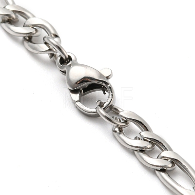 201 Stainless Steel Figaro Chain Necklaces STAS-P101-47P-1
