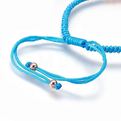 Nylon Cord Braided Bead Bracelets Making BJEW-F360-FRG06-1