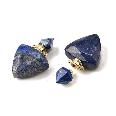 Natural Lapis Lazuli Perfume Bottle Pendants G-L623-10G-04-1