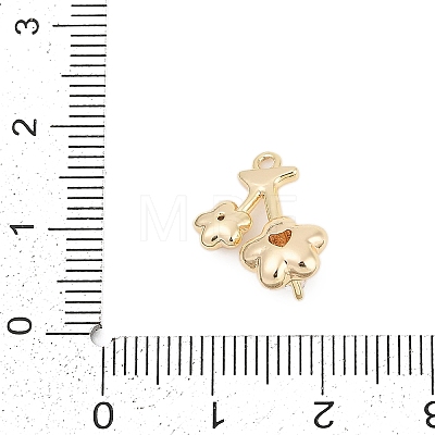 Brass Micro Pave Cubic Zirconia Pendants ZIRC-P122-03C-G-1