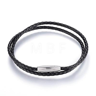 Leather Cord Wrap Bracelets BJEW-K141-09A-1