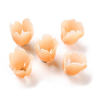 4-Petal Opaque Acrylic Bead Caps X-SACR-D007-08A-1