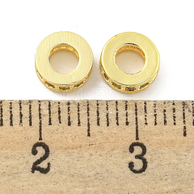 Brass Cubic Zirconia Spacer Beads KK-L215-008A-G01-1