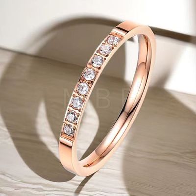 Stainless Steel and Crystal Rhinestone Finger Rings for Women FS-WG71548-09-1
